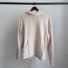 Elwood Cream Men’s M Essential Minimalist Preppy Oversized Hoodie