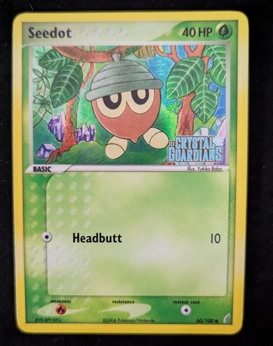 Pokemon SEEDOT 60/100 Reverse Holo Stamped (Crystal Guardians) LP/Light Play