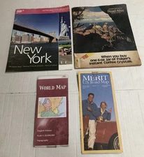 Lot of 4 - Rand McNally US Road Atlas, AAA NYC Mapbook, US Road Map, World Map