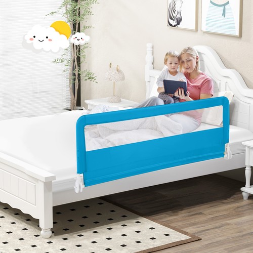 59 Zoll Atmungsaktiv Baby Kinder Kleinkinder Bett Schiene Schutz Sicherheit Schwingen Blau - Bild 4 von 10