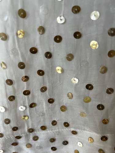 Sass & Bide Magic White Silk Cotton Gold & Clear Sequin Camisole Size XS - Picture 6 of 9