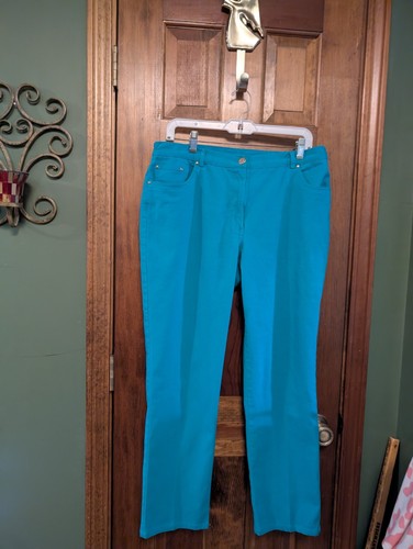 Size 14 Ladies Ruby Rd Teal Pants Smoke Free C All Pics 4 Details/Measurements - Picture 1 of 6