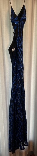 B. Darlin Women's Size 7/8 Blue And Black Sequin Dress - Picture 5 of 6