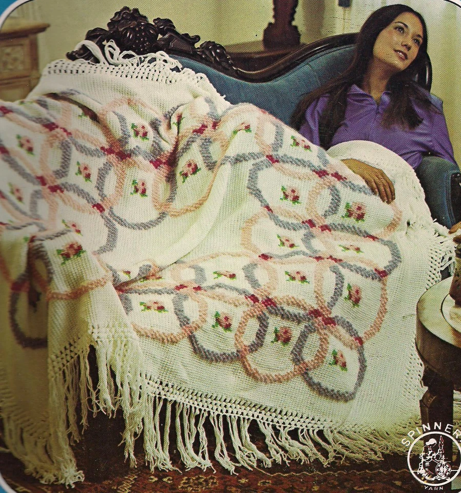 Afghanery: knit, crochet, afghan stitch, PATTERNS, wedding ring, indian blanket - Image 3 of 4