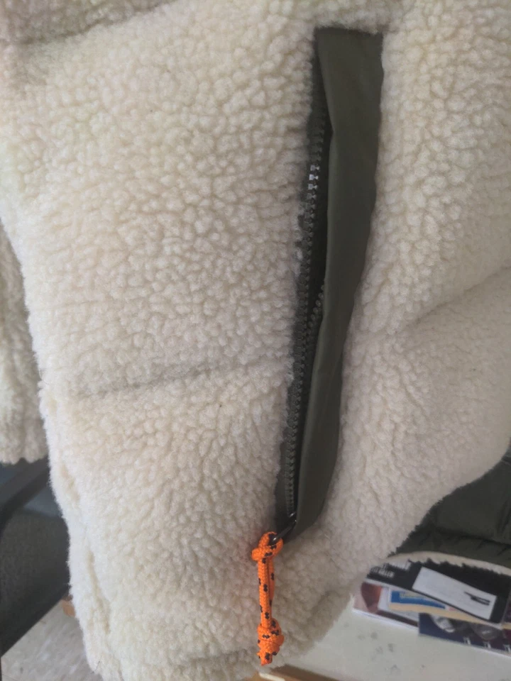 Chaqueta polar Ralph Lauren para hombre Boa cremallera completa blanca verde 2xltg venta al por menor 450 Foto 3 de 4