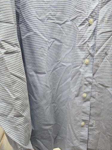 Van Heusen Herren Oberhemd XL 17-17,5 Button Down Blau Gingham Baumwolle - Bild 8 von 16