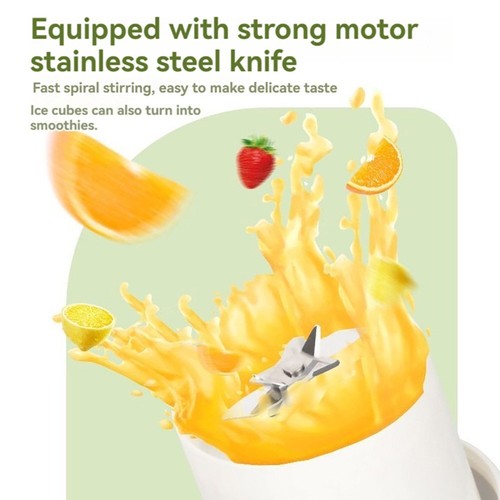 Tragbarer elektrischer Entsafter Mixer USB 800ML Obstmixer, grün - Bild 8 von 10