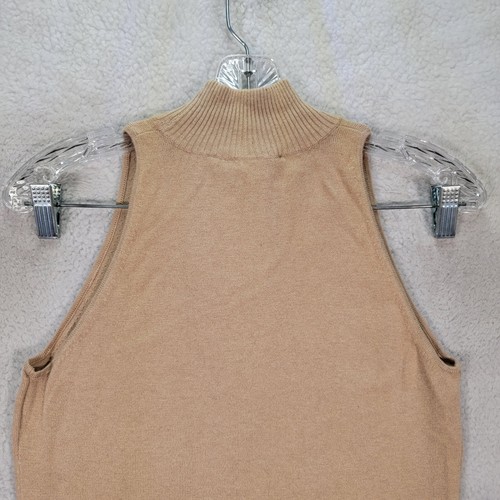 NEW To the Max Womens Top Size L Beige Bamboo Angora Stretch Sleeveless Slim - Picture 8 of 16