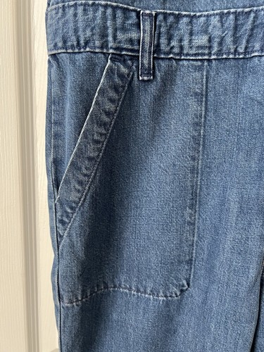 Everlane The Short Sleeve Denim Coverall Blue Jean Button Up Straight Jumpsuit 8 - Picture 6 of 12