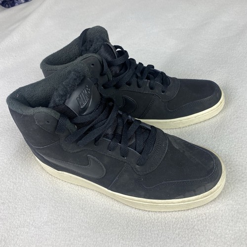 Nike Womens Ebernon Mid SE Black/Sail Suede Leather Sneakers Size 8.5 AV2478-001 - Picture 4 of 8