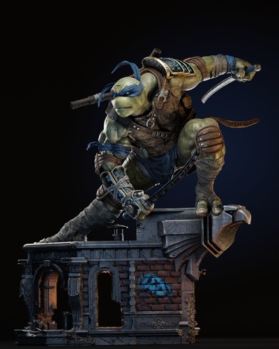 Leonardo TMNT 3D Printed Figure, Teenage Mutant Ninja Turtles Leader, Unpainted - Picture 1 of 3