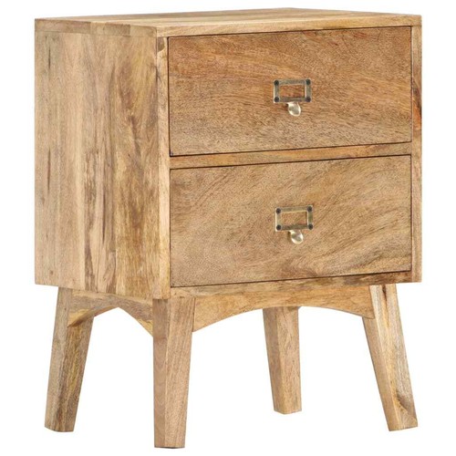 Bedside Cabinet 15.7"x13.8"x21.7" Solid Mango Wood vidaXL - Picture 8 of 11