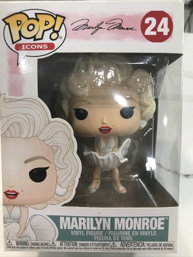 Funko Pop Icons Marilyn Monroe #24 Vinyl Figure White Dress Vaulted