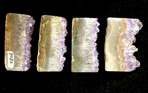 SET of 4 - JEWELRY URUGUAY AMETHYST THIN SECTIONS ~ 4cm