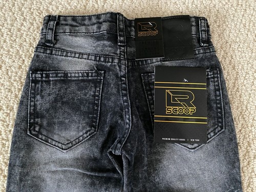 NWT Boy's LR Scoop PUM40 Black Faux Leather Moto Pleat Zip Skinny Jeans SIZE 4-7 - Picture 12 of 12