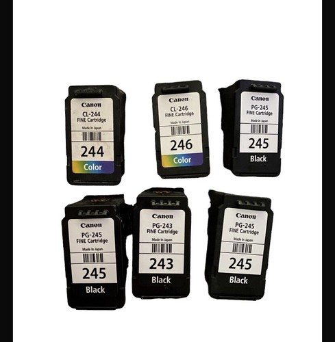 6 Canon Ink Cartridges empty 245 243 246