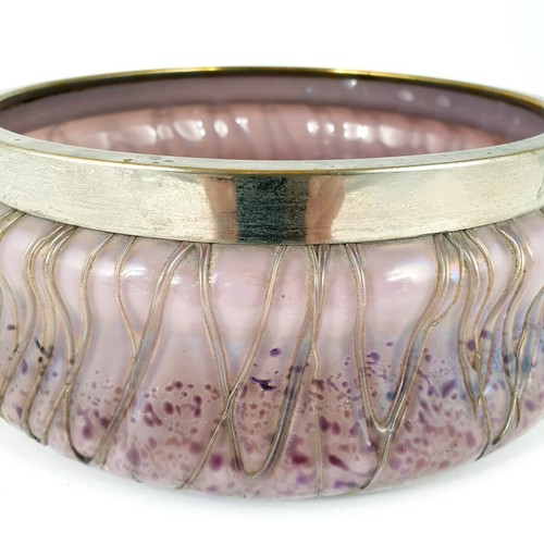 Jugendstil - Glasschale mit Metallrand. Kralik, ca.1910. - Picture 3 of 8