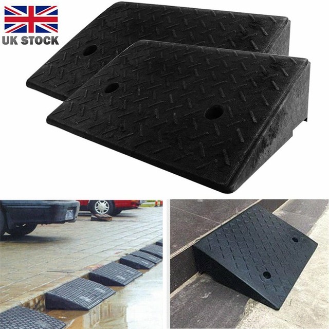 2x Rubber Kerb Ramps Cars Truck Caravan Wheelchair Disabled Passageway