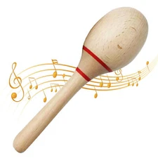 2pcs Maracas Wooden Rumba Shaker Rattle Hand Percussion Musical Instrument