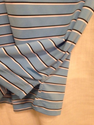 FootJoy Polo Golf Shirt Herren Größe L hellblau gestreift kurzarm gebraucht, in einwandfreiem Zustand - Bild 5 von 9