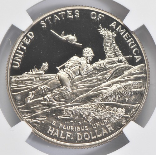 1991-1995-P PF70 UCam World War 2 WWII Commemorative Half Dollar NGC - Picture 4 of 5