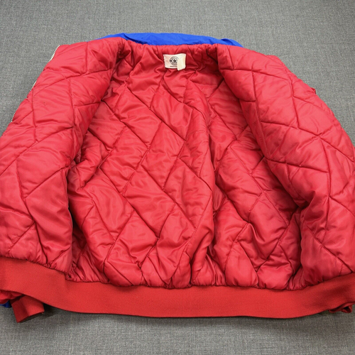 Vintage Nascar Jacket Mens Large Red Team Budweiser Insulated Bomber 80s USA - Picture 6 of 14