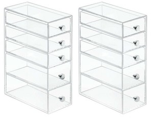 Interdesign 5 Drawers Plastic Vanity Narrow Cosmetics Organizer 2