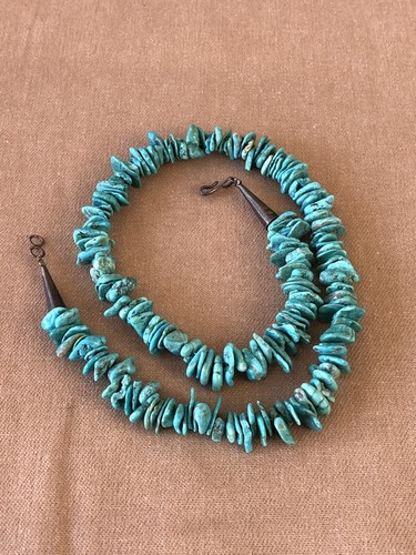 Vintage Navajo turquoise Chip Sterling Silver 925 necklace 18” - Picture 8 of 16