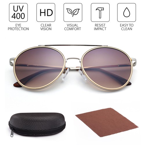 Shades Polarized Aviator Sunglasses for Women Men Vintage Driving Mirrored Case - Picture 236 of 265