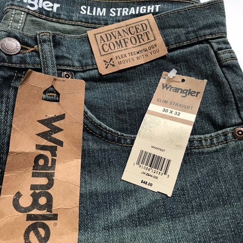 NWT Wrangler Men's Advanced Comfort Slim Straight Denim Jeans Pants All Sizes - Picture 25 of 25