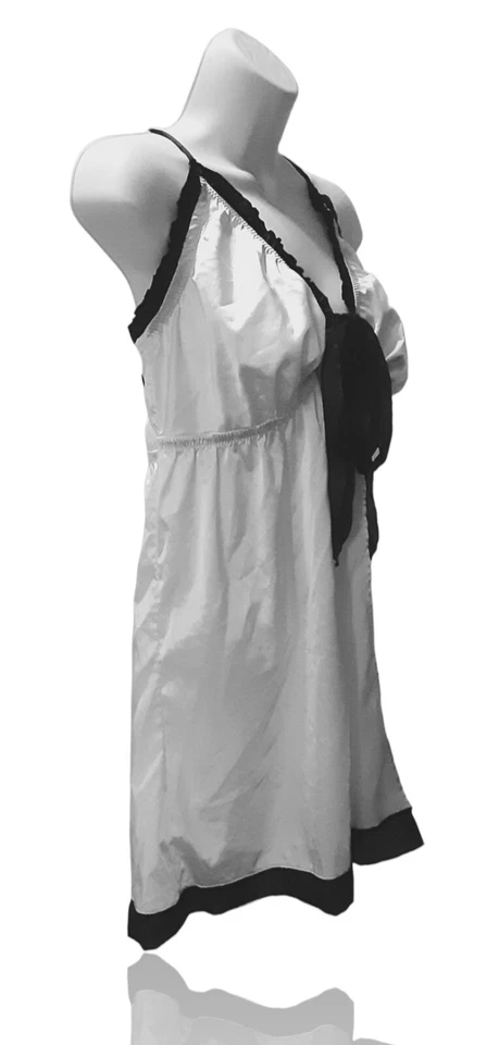 Amowreuse Talla Top de dormir delantero dividido L, blanco/negro. NS-9 Foto 2 de 4