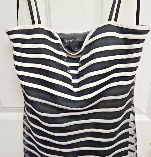 WHBM White House Black Market Dress Cocktail Sun A-line Ombre Stripe Fitted - Picture 9 of 9