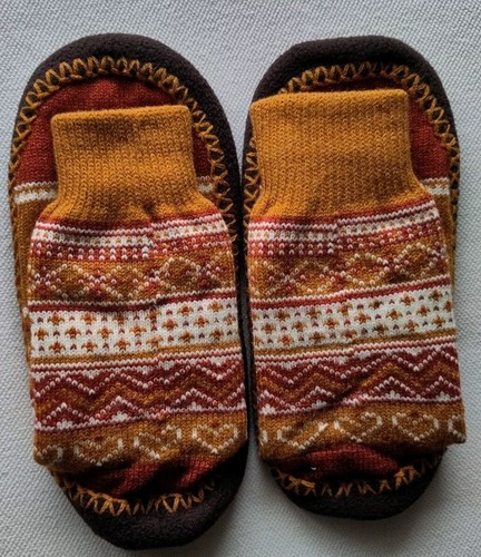 Hüttenschuhe Gr. 40 / 41 flauschig warm, doppelt gestrickt, Anti-Rutsch-Sohle - Bild 2 von 4