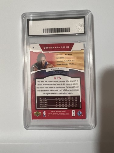 Al Horford 2007-08 Upper Deck NBA Rookie Box Set #16 RC GMA 10 - Picture 2 of 2