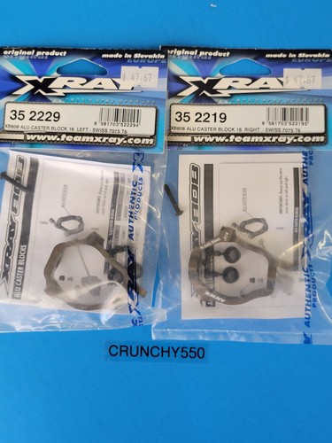 XRAY XB808 Aluminum Castor Block Left & Right 35 2219 / 35 2229 Vintage RC Part - 第 1/5 張圖片