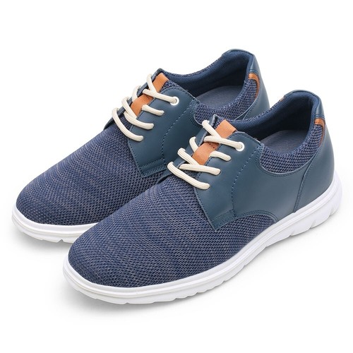 US6 CHAMARIPA 7cm/2.76" Elevator Shoes Men Height Increasing Blue Sneaker - Picture 3 of 9