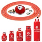 PROPANE GAS BOTTLE REGULATOR WITH 3m ORANGE HOSE POL CYLINDER SCREW ON 37mbar