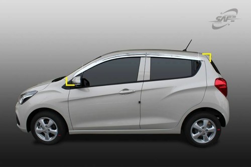 Chrome Window Vent Visor Rain Guard 4PCS Set K617 for Chevrolet Spark 2016-2022 - Picture 3 of 12