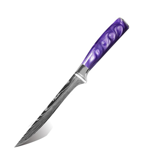 10PC Kitchen Knife Set Japanese Damascus pattern Chef Knives Cleaver Purple - Picture 14 of 41