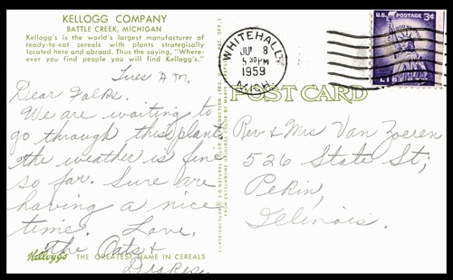Kellogg Company Cereal Factory Battle Creek Michigan Exterior Chrome Postcard - Picture 2 of 2