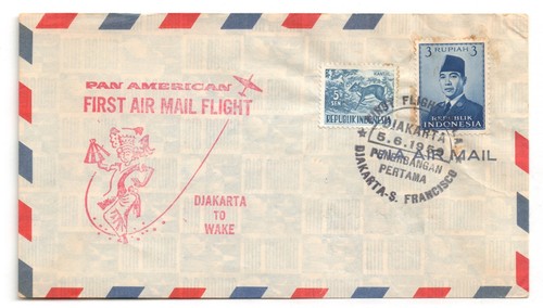 GoodChoice: 1959 PAN AM FF Cover • JAKARTA, INDONESIA to WAKE ISLAND MICRONESIA