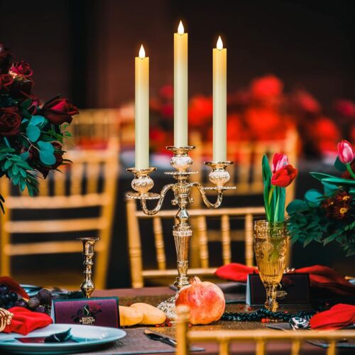 12PCS LED Óptica Cera Velas de Barra con Temporizador Velas Sin Llama con Vela de Mesa DE - Imagen 3 de 7