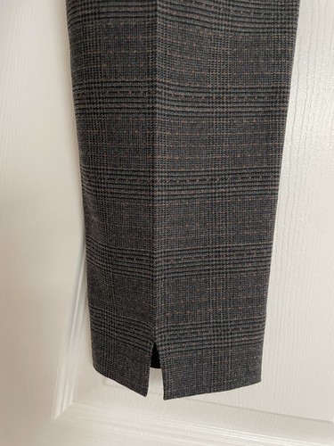 Piazza Sempione Audrey Straight wool Crop pants Gray Plaid pattern sz.42 US6 NWT - Picture 6 of 10