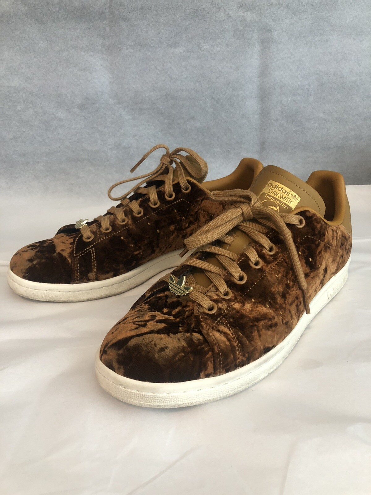 Adidas Originals Velvet Pack Stan Smith Mesa Cloud White Men EH0175 Size 9 Brown