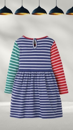 Ex Mini Boden GIrl's Festive Applique Hotchpotch Dress in Multi Friends (Defect) - Picture 2 of 2