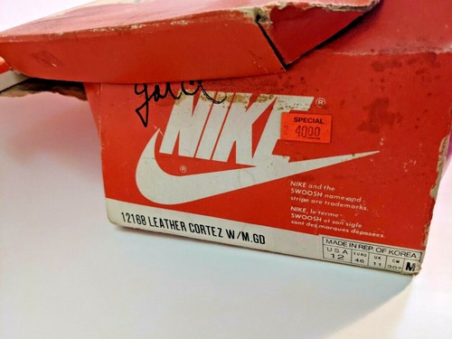 Nike Leather Cortez White Metallic Gold Vintage 1989 Sz 12 12168 Made in Korea - Picture 3 of 8