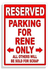Personalized Parking Sign Wall Decal Metal Sign No Parking Customized for RENE