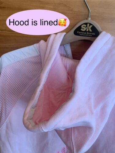 NWT FREE PEOPLE RACING STRIPES HOODIE HEIRLOOM PINK COMBO OVERSIZED POCKETS - Picture 14 of 20