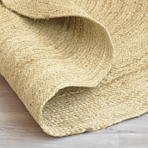 Handcrafted 100% Jute Area Rug 4'x6' - Rustic Braided, Reversible & Eco-Friendly - Picture 8 of 8