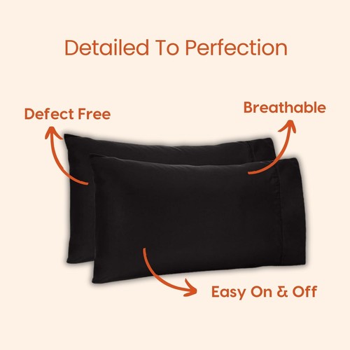 Pillow Case Set Microfiber Set of 4 Standard/Queen Ultra Soft Pillow Cover - Picture 2 of 13